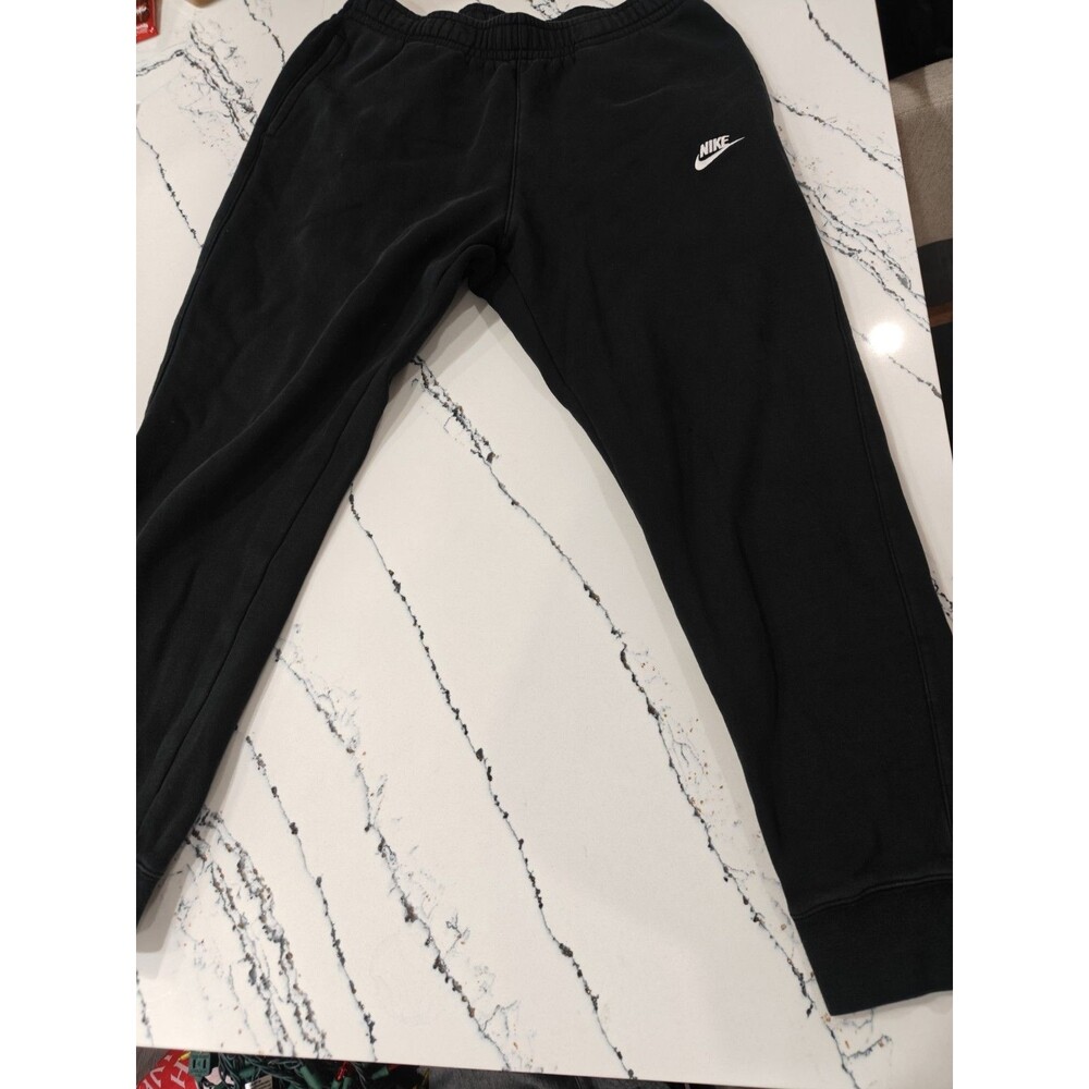 Nike Sportswear Club Joggers Mens Large Black Jersey Sweatpants Swoosh BV2761